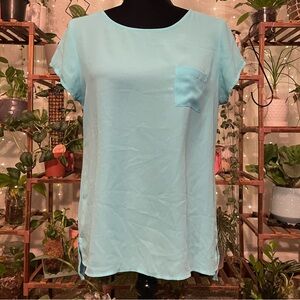 Light Blue Short Sleeve Women's Top